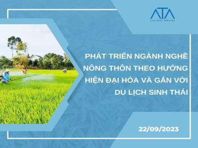 PHÁT TRIỂN NGÀNH NGHỀ NÔNG THÔN THEO HƯỚNG HIỆN ĐẠI HÓA VÀ GẮN VỚI DU LỊCH SINH THÁI