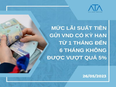 MỨC LÃI SUẤT TIỀN GỬI VND CÓ KỲ HẠN TỪ 1 THÁNG ĐẾN 6 THÁNG KHÔNG ĐƯỢC VƯỢT QUÁ 5%