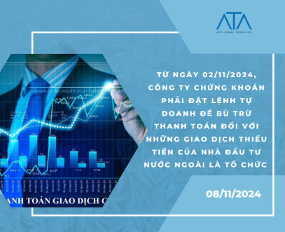 CÔNG TY CHỨNG KHOÁN PHẢI ĐẶT LỆNH TỰ DOANH ĐỂ BÙ TRỪ THANH TOÁN ĐỐI VỚI NHỮNG GIAO DỊCH THIẾU TIỀN CỦA NHÀ ĐẦU TƯ NƯỚC NGOÀI LÀ TỔ CHỨC 