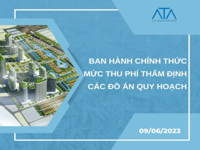 BAN HÀNH CHÍNH THỨC MỨC THU PHÍ THẨM ĐỊNH CÁC ĐỒ ÁN QUY HOẠCH